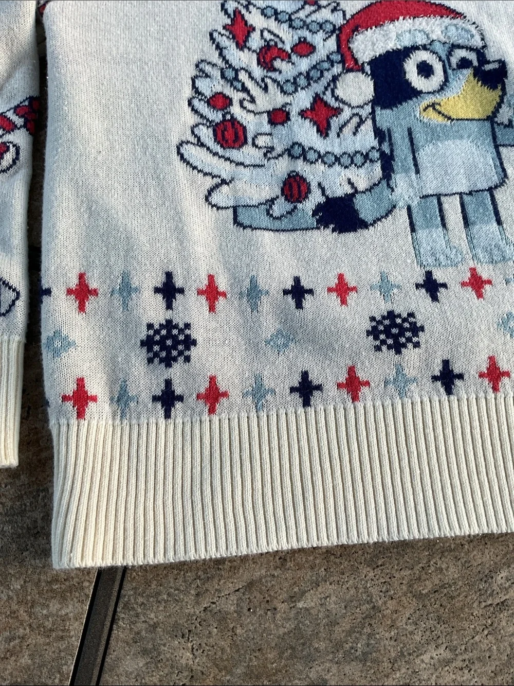 Bluey cream holiday sweater